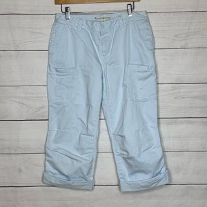 Tommy Hilfiger Light Blue Cropped Cargo Pants Size 8